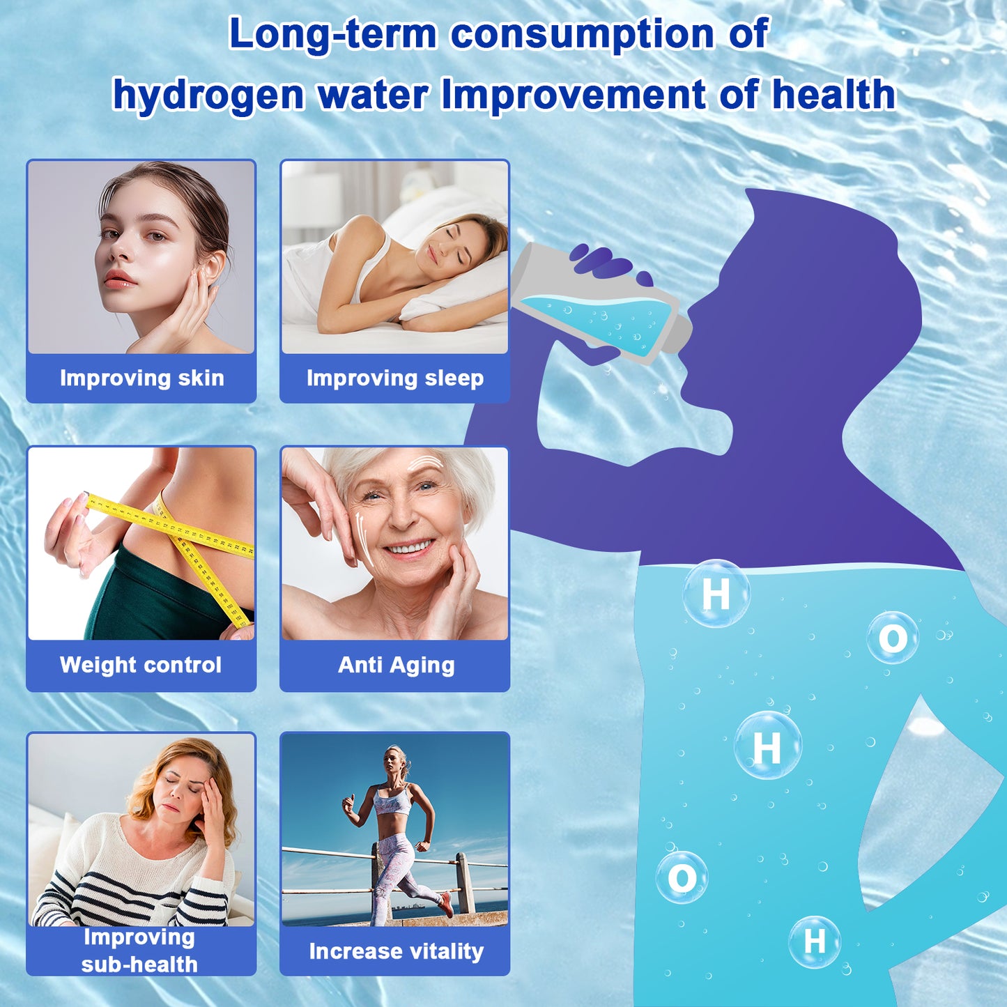 Hydrogen-rich Water Cup High-concentration Portable Health Water Negative Ion Electrolysis Water Cup Titanium Portable Cup