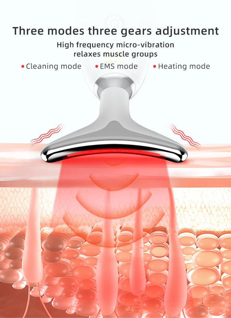 Wrinkle Lightening Neck Beauty Instrument Lifting Face Charging Induction Vibration Warm Massage Facial Beauty Instrument