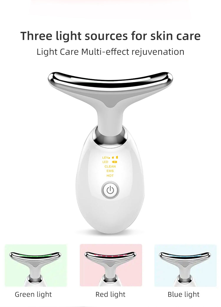 Wrinkle Lightening Neck Beauty Instrument Lifting Face Charging Induction Vibration Warm Massage Facial Beauty Instrument