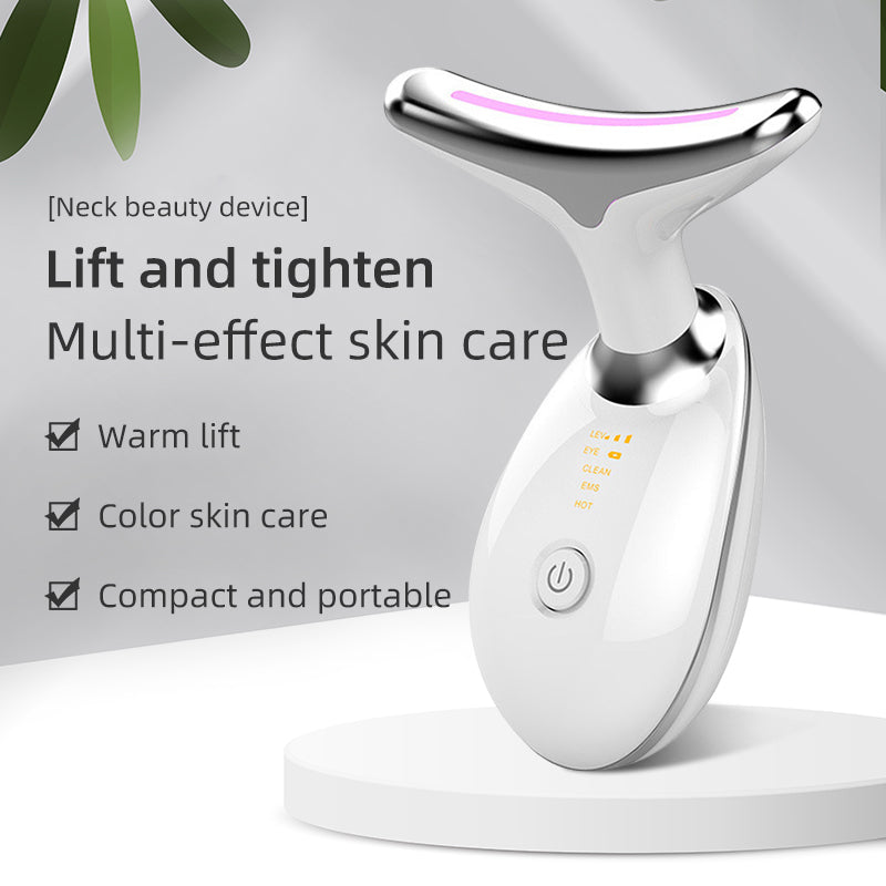 Wrinkle Lightening Neck Beauty Instrument Lifting Face Charging Induction Vibration Warm Massage Facial Beauty Instrument
