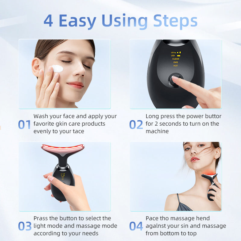 Wrinkle Lightening Neck Beauty Instrument Lifting Face Charging Induction Vibration Warm Massage Facial Beauty Instrument