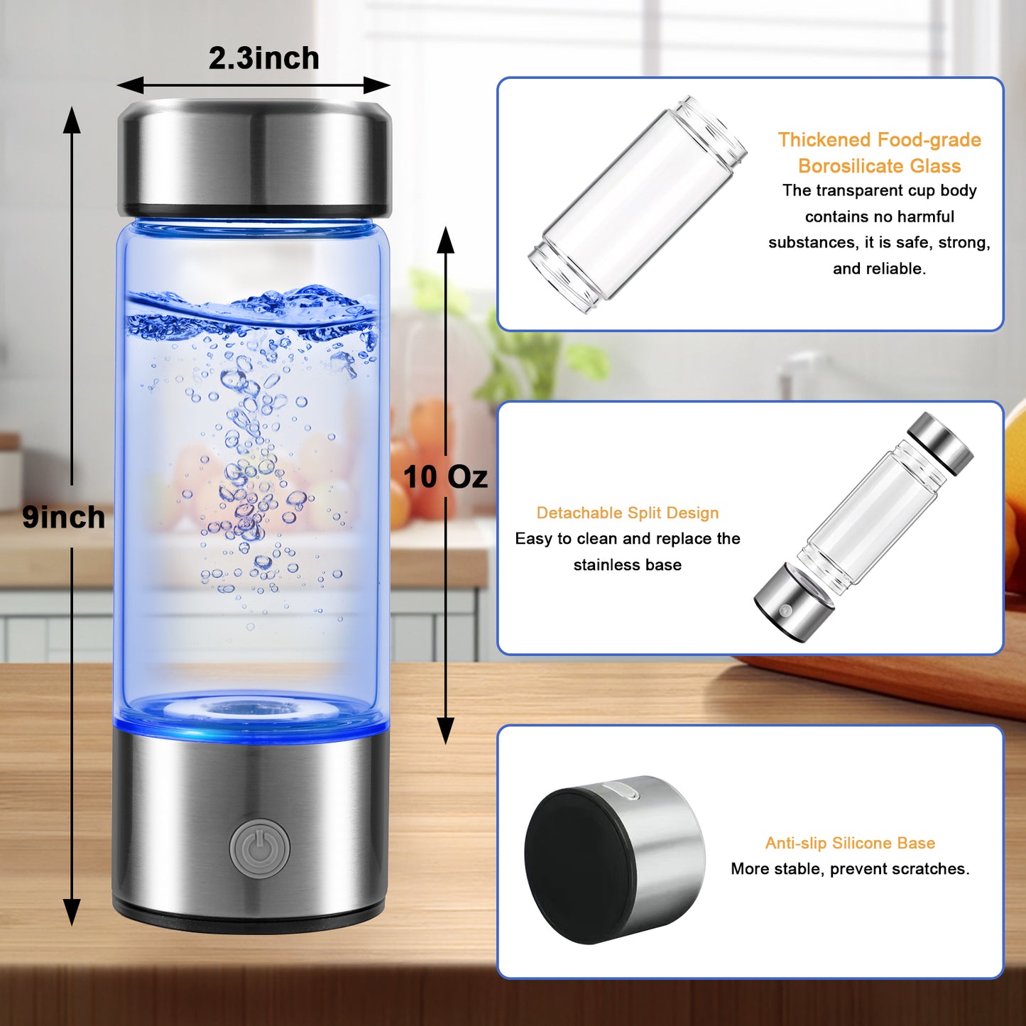 Hydrogen-rich Water Cup High-concentration Portable Health Water Negative Ion Electrolysis Water Cup Titanium Portable Cup