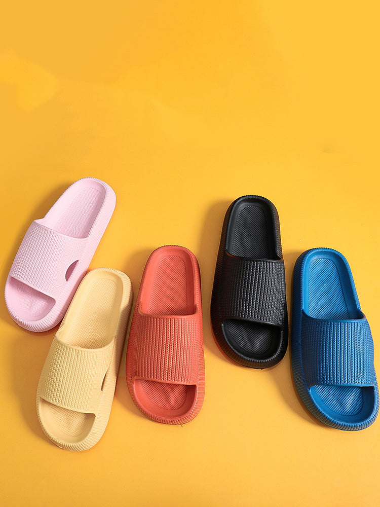 Home Sandals Non-Slip And Deodorizing Home Slippers Solid Color Thick-Soled Beach Slippers For Women