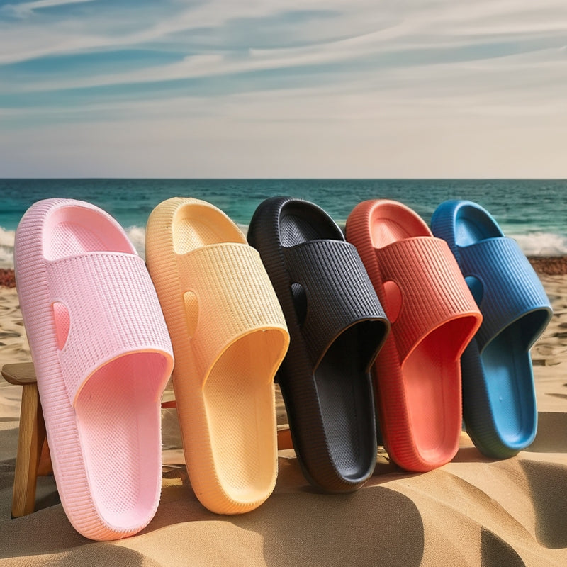 Home Sandals Non-Slip And Deodorizing Home Slippers Solid Color Thick-Soled Beach Slippers For Women